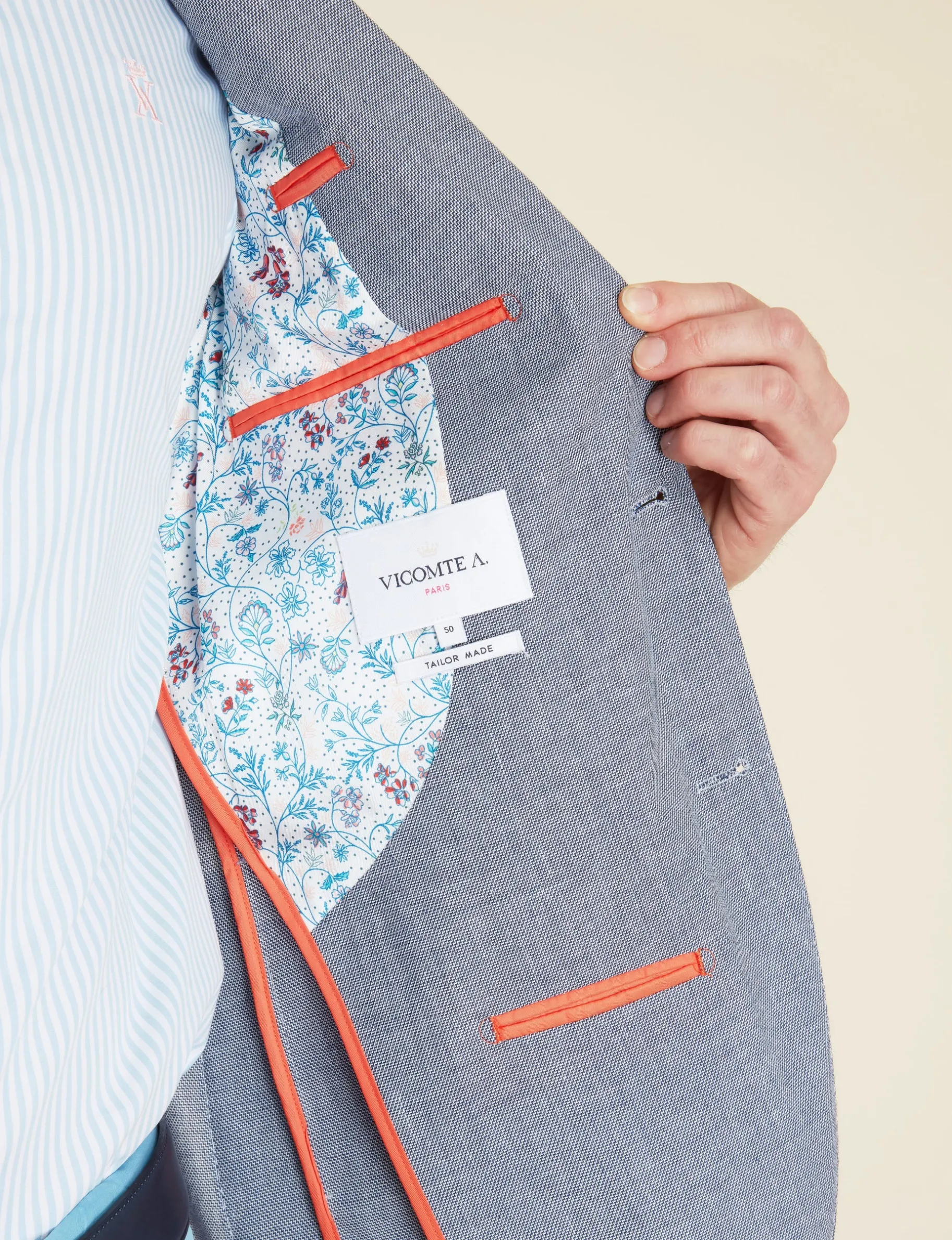 Homme Vicomte A Blazers^Blazer Ajusté Uni