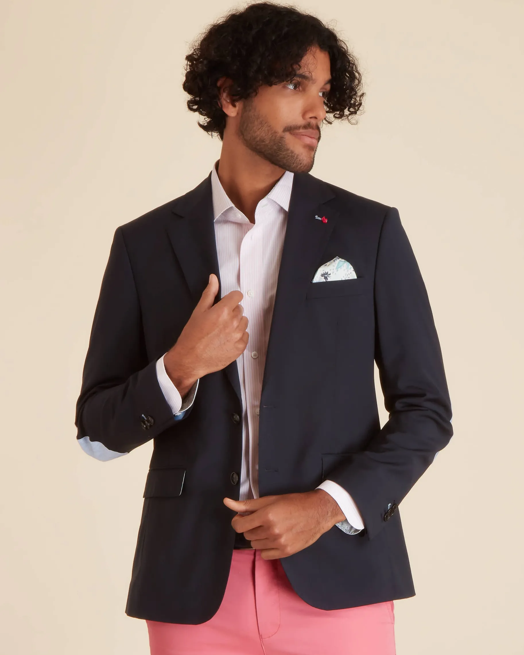 Homme Vicomte A Blazers^Blazer Uni à Coudières