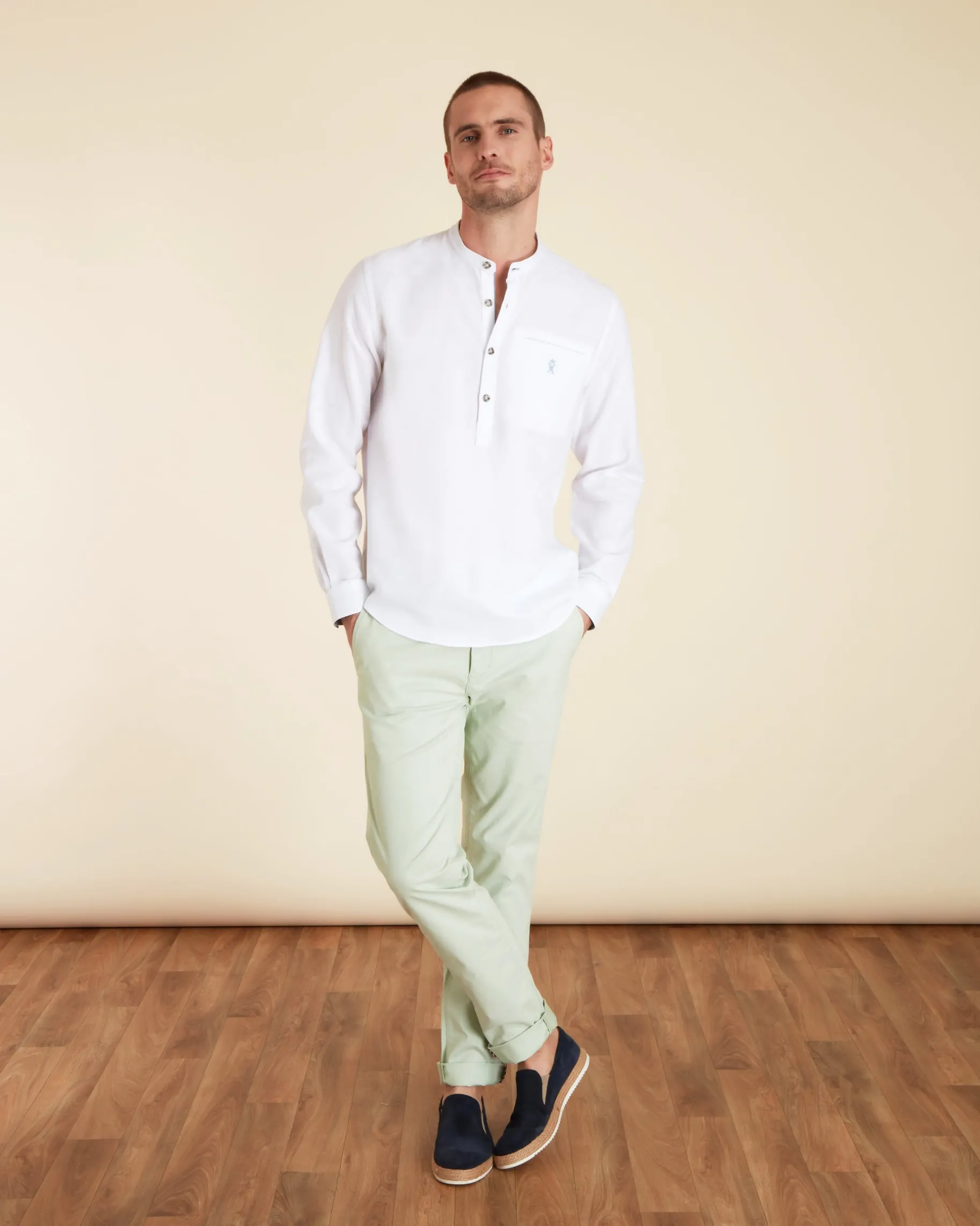 Homme Vicomte A Chemises^Chemise Regular à Col Tunisien