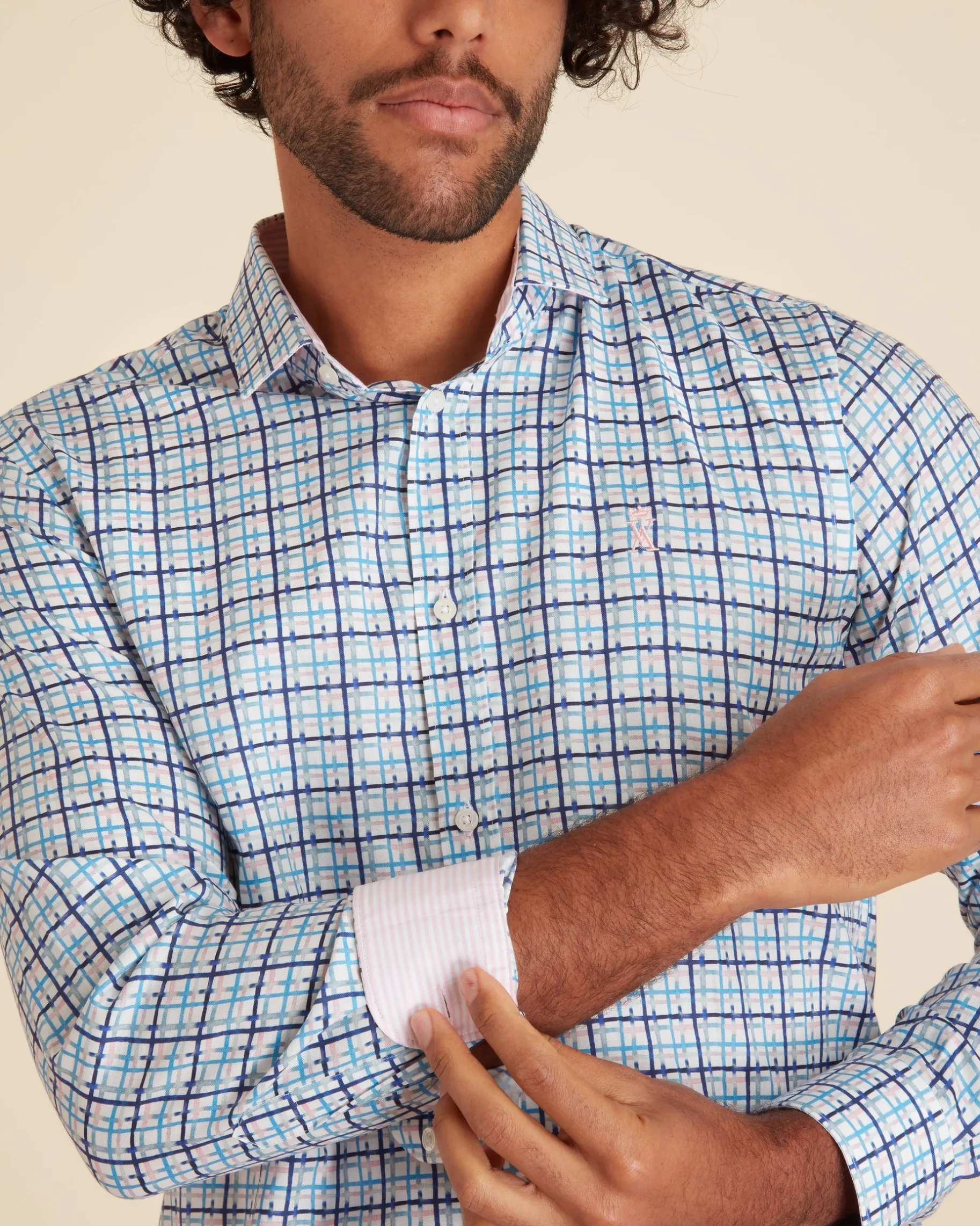 Homme Vicomte A Chemises^Chemise Slim à Carreaux Tie & Dye
