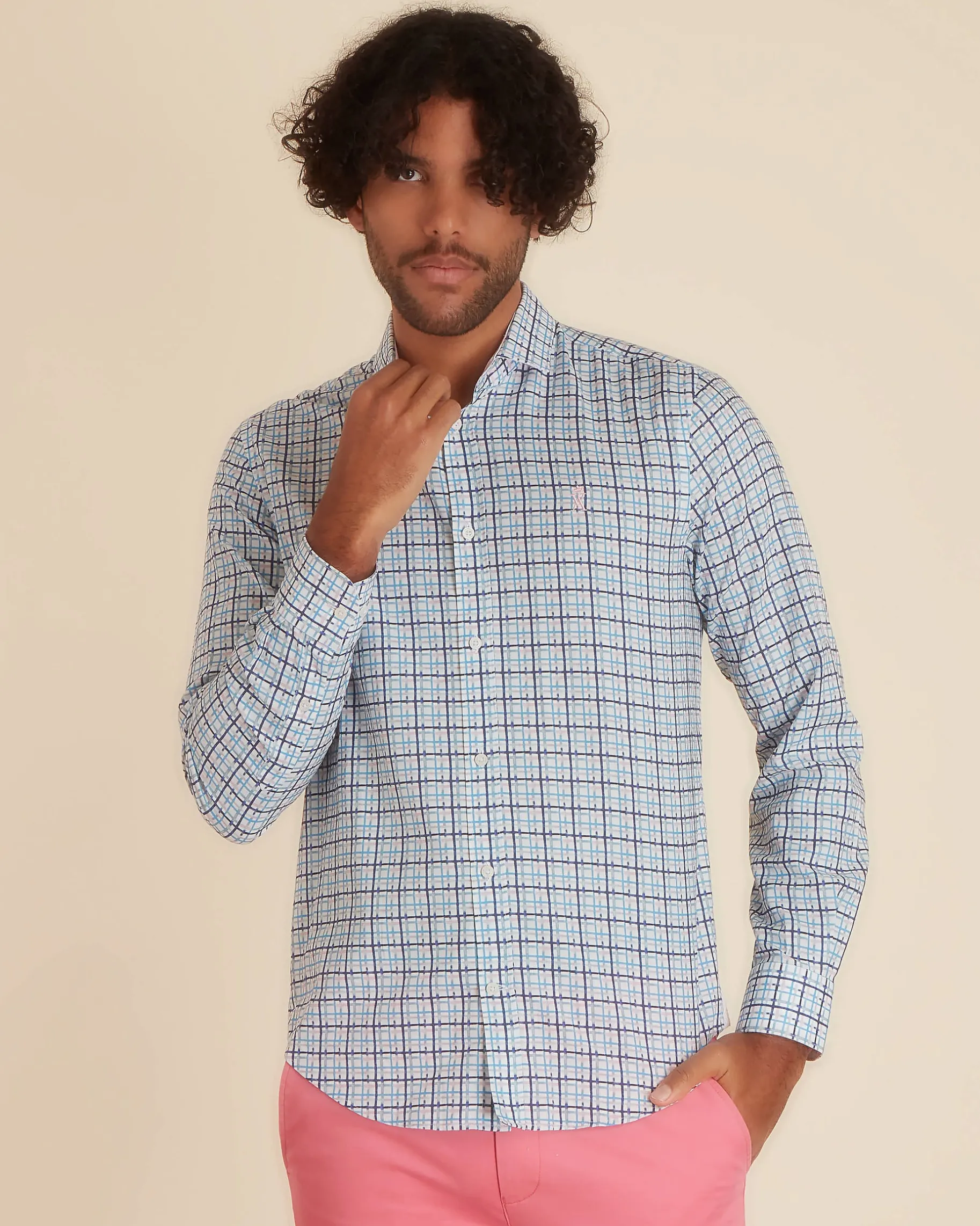 Homme Vicomte A Chemises^Chemise Slim à Carreaux Tie & Dye