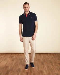 Homme Vicomte A Polos^Polo Ajusté Manches Courtes