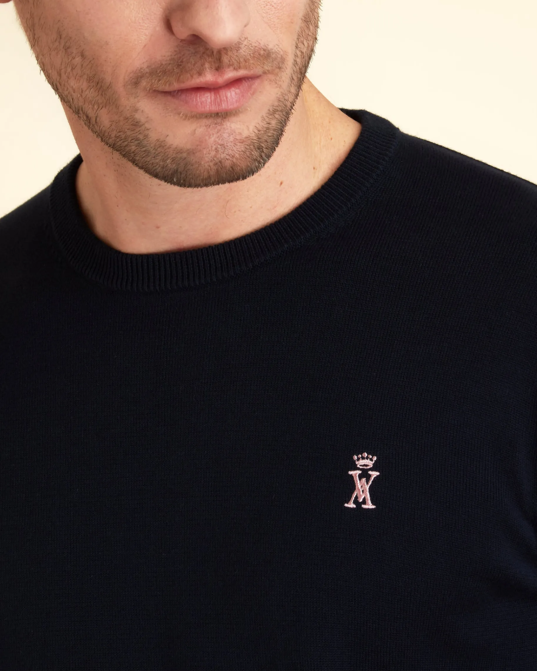 Homme Vicomte A Pulls^Pull Col Rond Uni