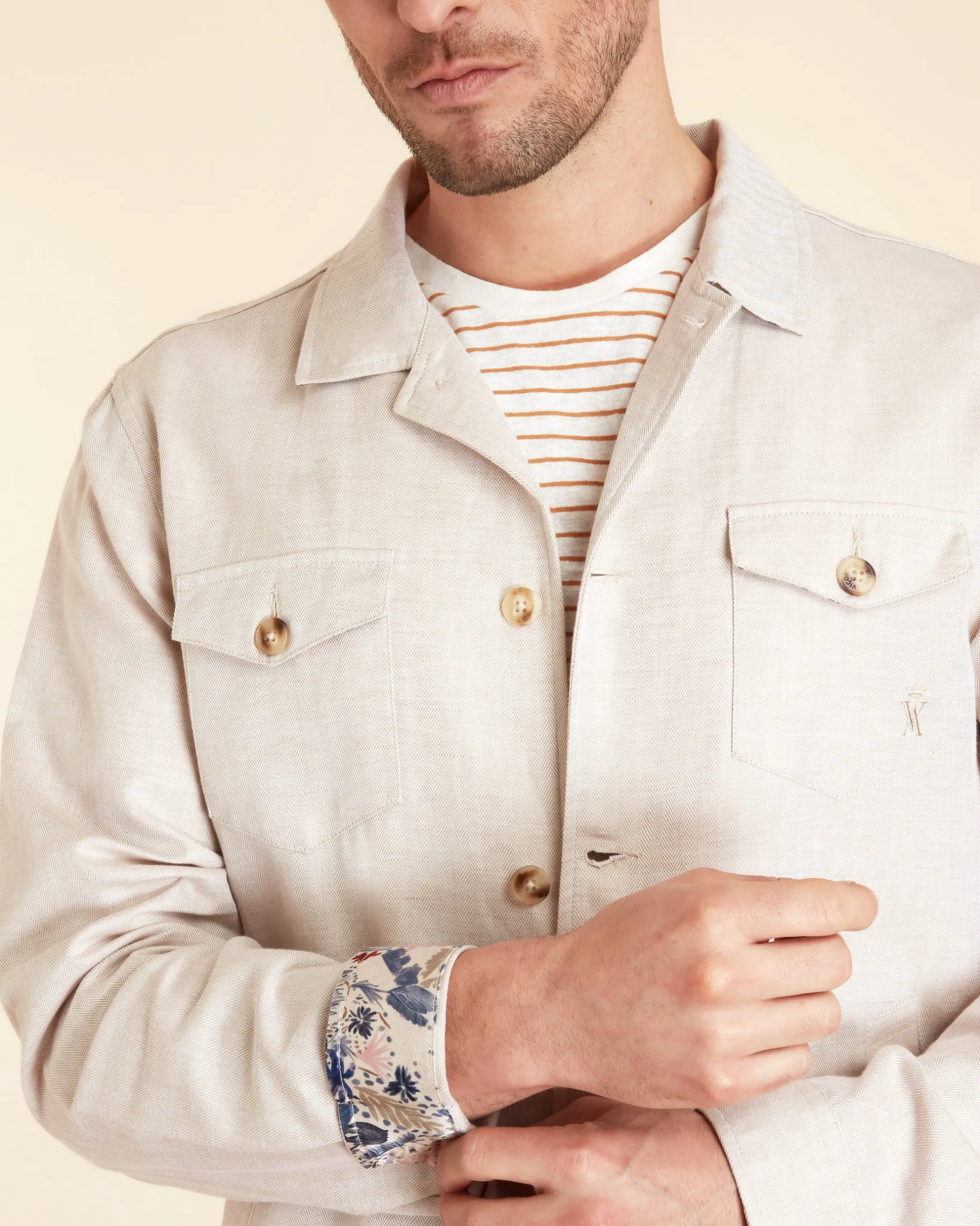 Homme Vicomte A Manteaux & Vestes^Surchemise Regular à Détails Imprimé