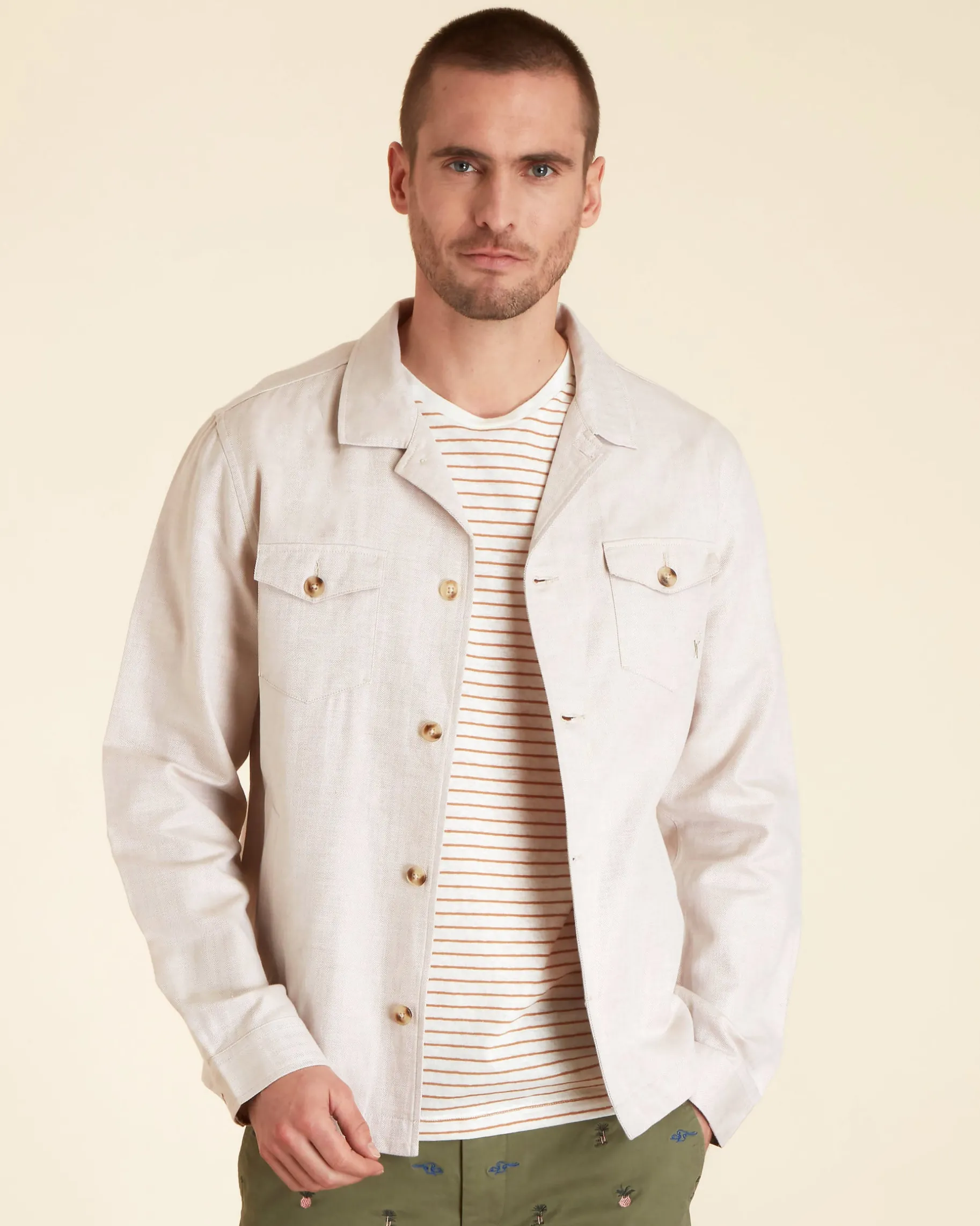 Homme Vicomte A Manteaux & Vestes^Surchemise Regular à Détails Imprimé