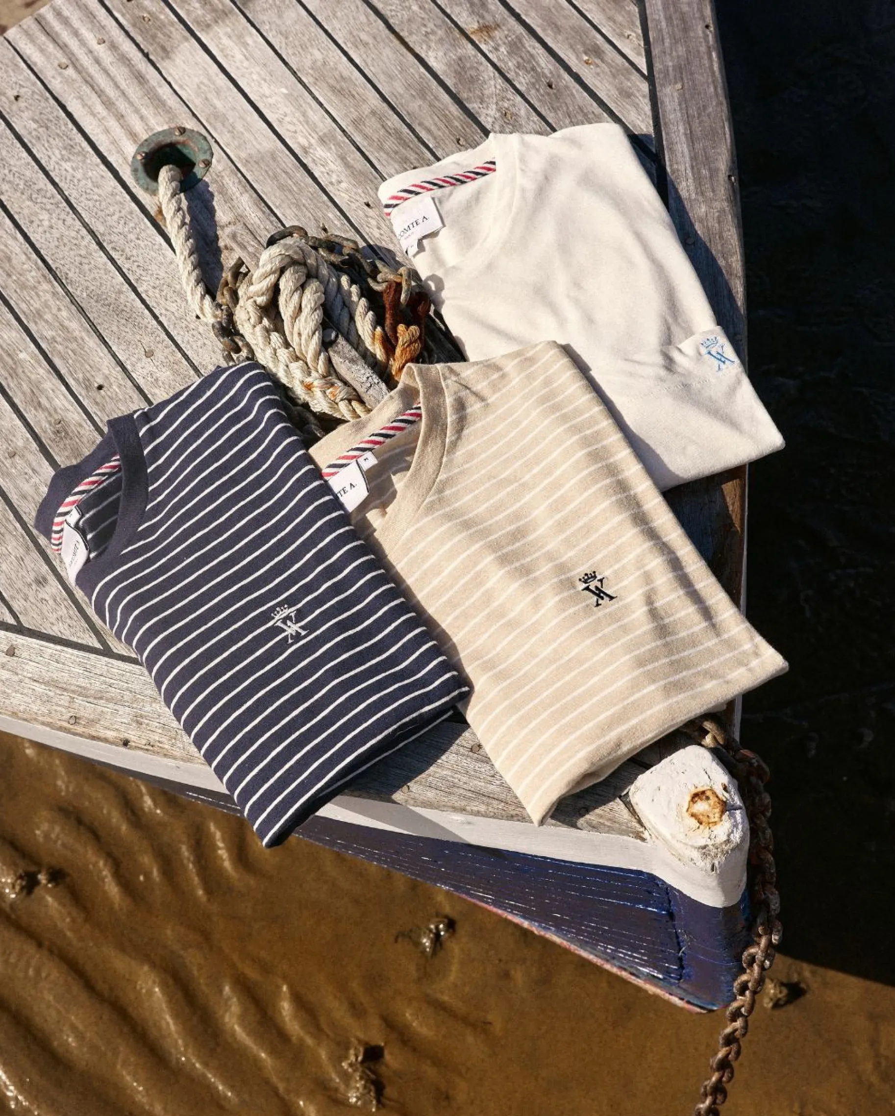 Homme Vicomte A T-Shirts^T-shirt Col Rond à Rayures